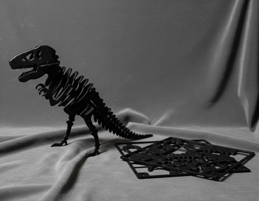 Puzzle 3D T-Rex Skeleton – Kit Card Colectie – Carbon Composite