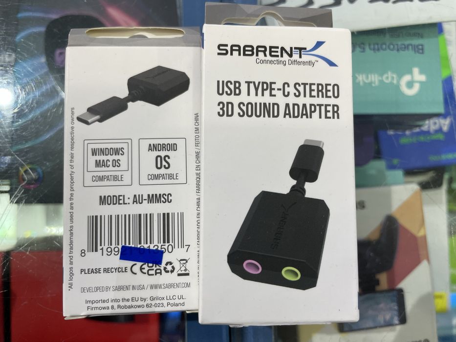 Звуковая карта / усб аудио карта Sabrent usb-a / usb-c