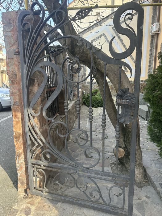 Poarta dubla + poarta mica intrare + 5 panouri fier forjat