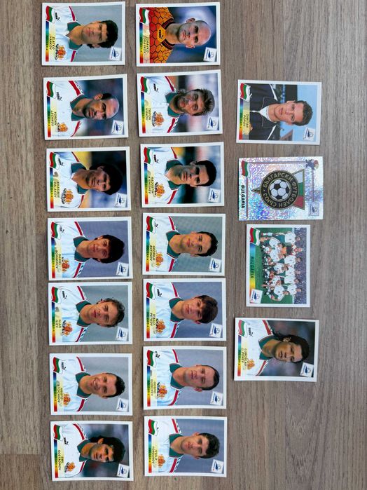 Panini France 98 World Cup България Стоичков Пълен отбор + Емблема Стикери Колекция Световно първенство футбол Франция Панини