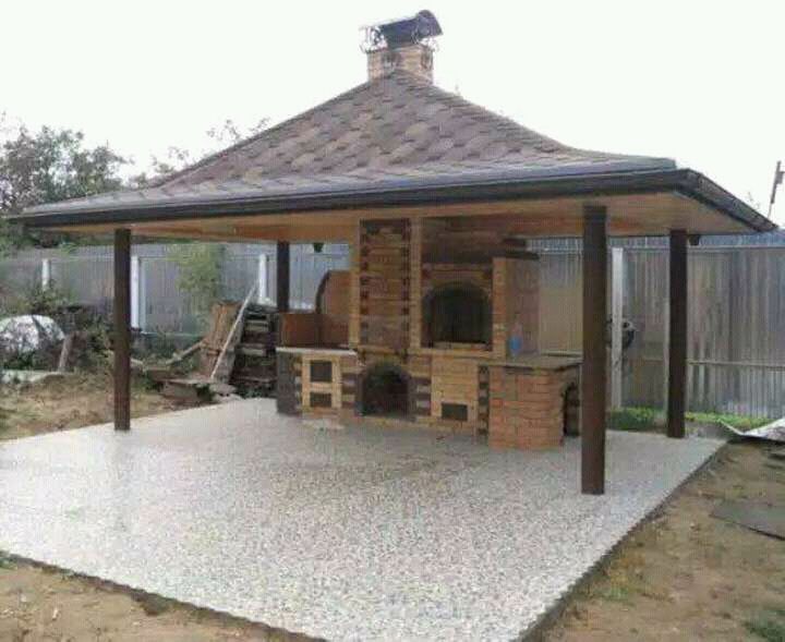 Строительство Летние кухни. Помпейская печь.