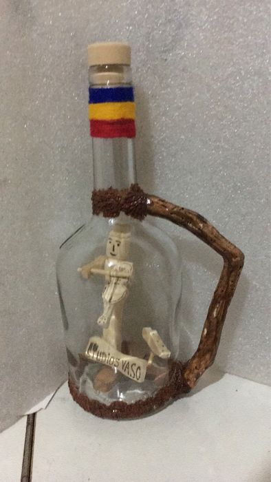 Sticle artizanale cu sculptura din lemn  Cadou!