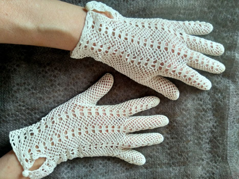 Фини плетени ръкавици на една кука от макраме 3 модела