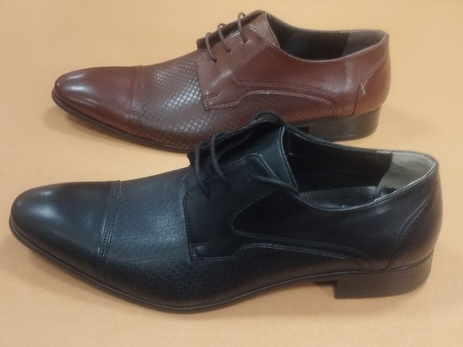 Мъжки официални обувки 1245 в кафяво и черно