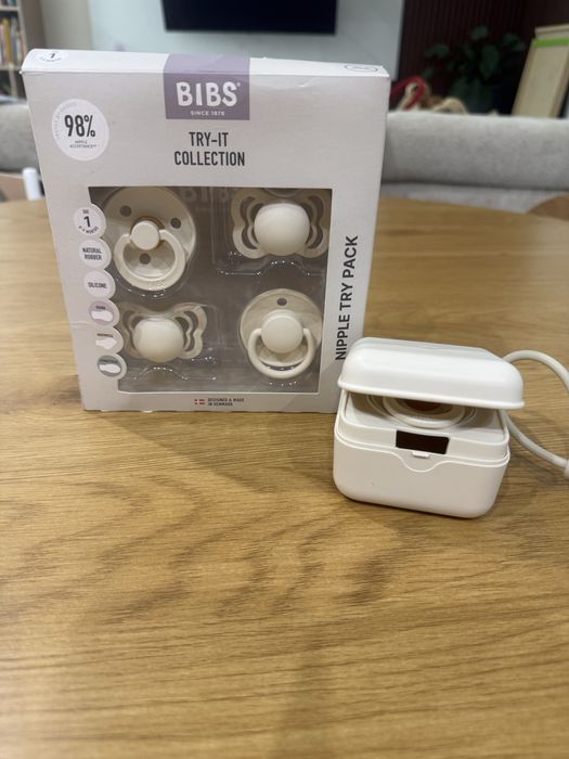 Нов комплект BIBS Try-It 0–6 месеца + кутия BIBS Ivory