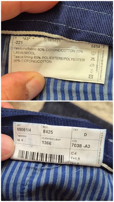Pantaloni de Lux L.B.M. 1911 Lubiam, Bumbac & Lână, Slim Fit, Bărbați, 54 R (Fit 52 - XL)
