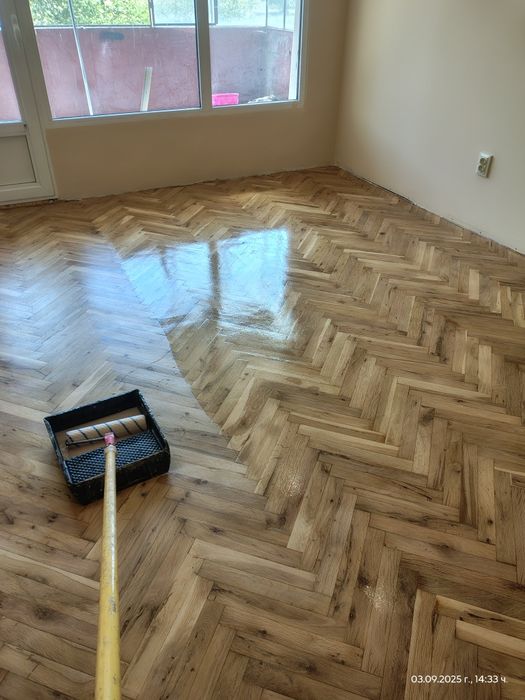 Циклене на паркет и дюшем