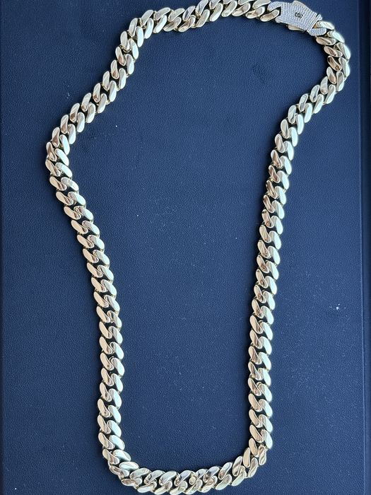 Lant cuban  suflat in aur de 14k