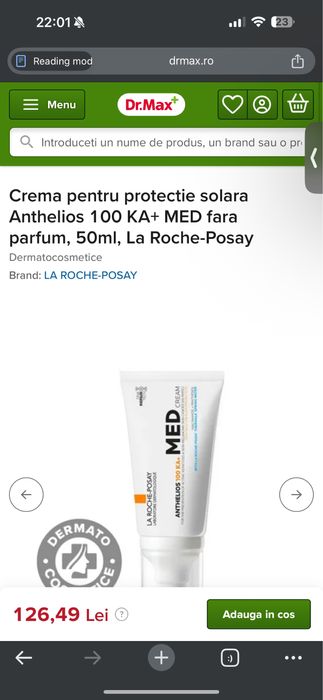 Ofertă Protectii Solare La Roche Posay