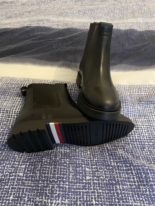 Cizme Tommy Hilfiger din piele, Negru