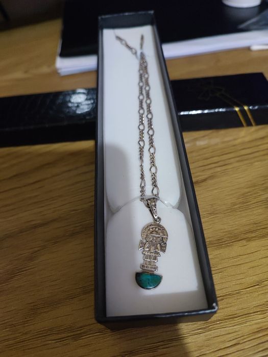 Pandantiv vintage Quetzalcoatl – argint 925 & email cloisonné, Mexic