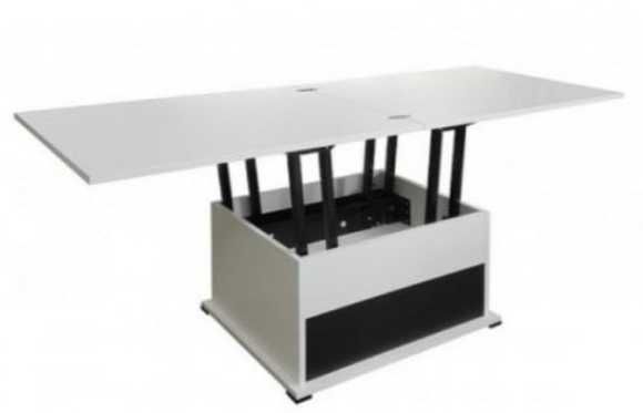 Masa Cafea cu sertar Extensibila alb/negru