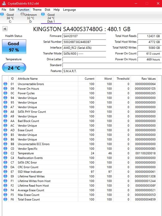 SSD Kingston A400 480GB SATA