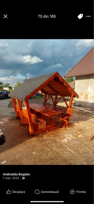 Vand foisoare de gradină lucrate foarte bine din lemn masiv pe comanda