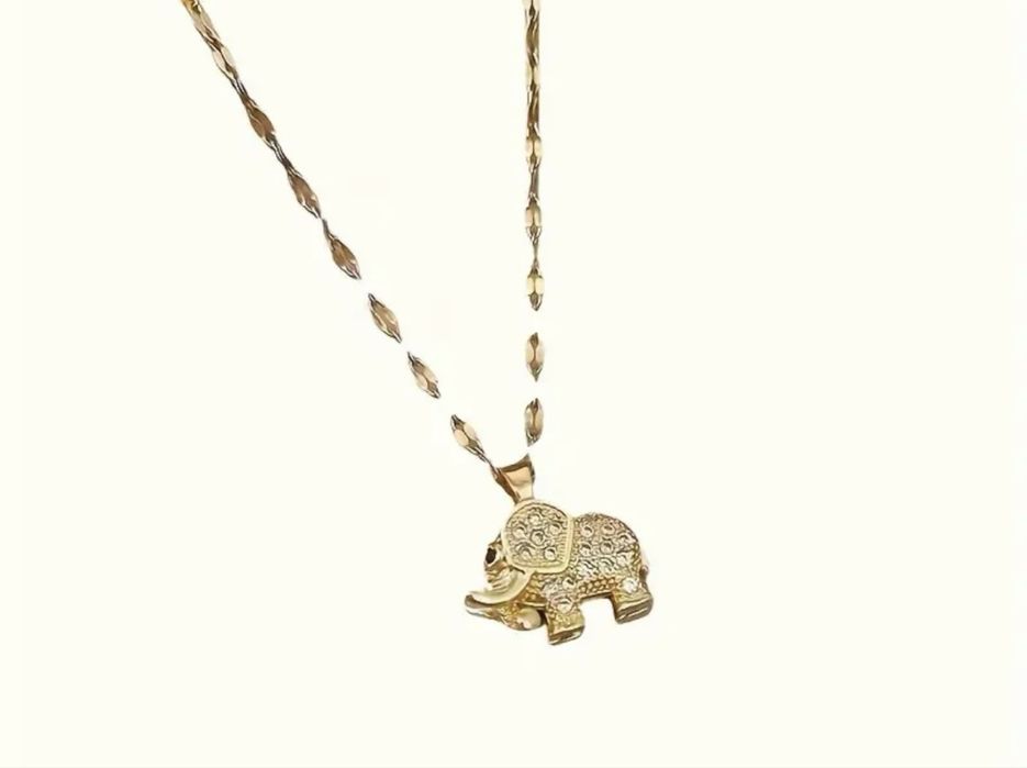 Колие за късмет ( Слонче ) с 18к златно покритие