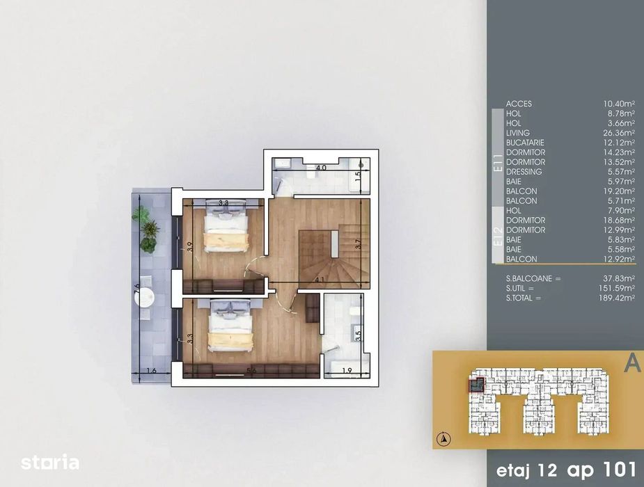 Apartament cu 5 camere tip duplex, 3 bai, 190 mp Metrou Nicolae Teclu — fotografia 3