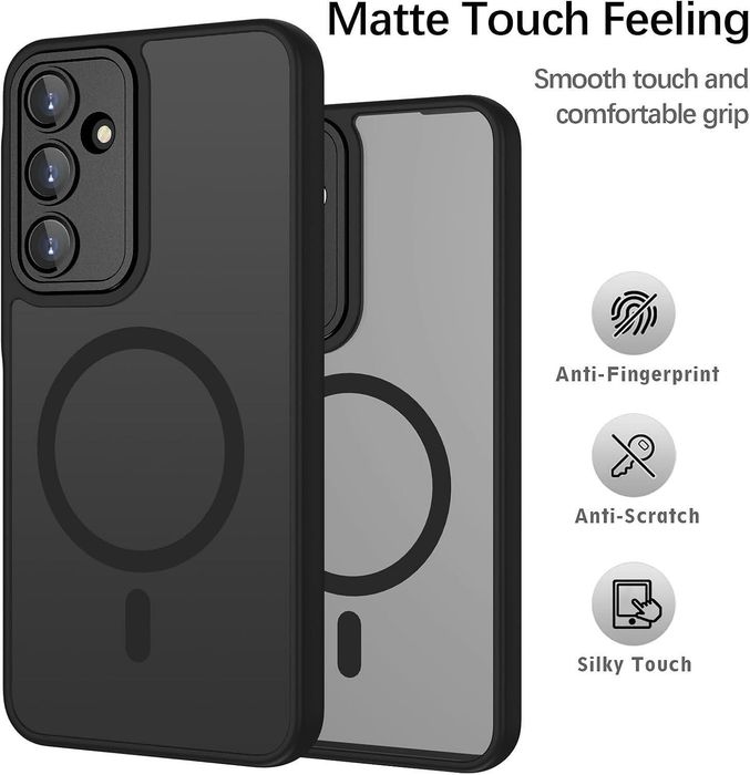 Матов magsafe кейс за samsung galaxy a36 - черен