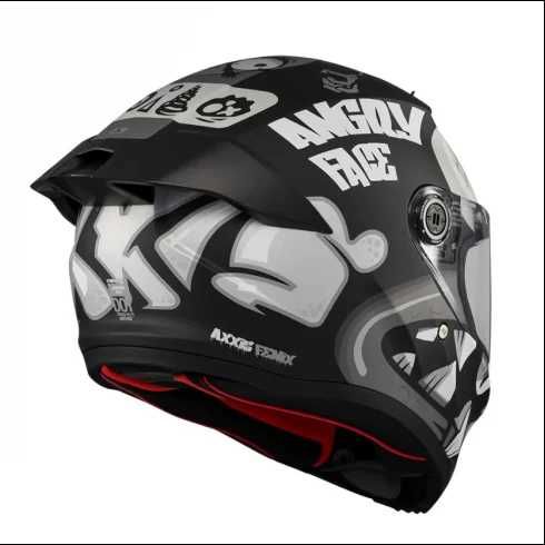Каска AXXIS FENIX ANGRY FACE Сертификат: ECE 22:06 Тегло: 1450гр.