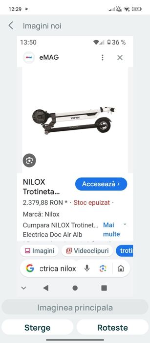 Trotineta electrică nilox pentru copii nu are baterie