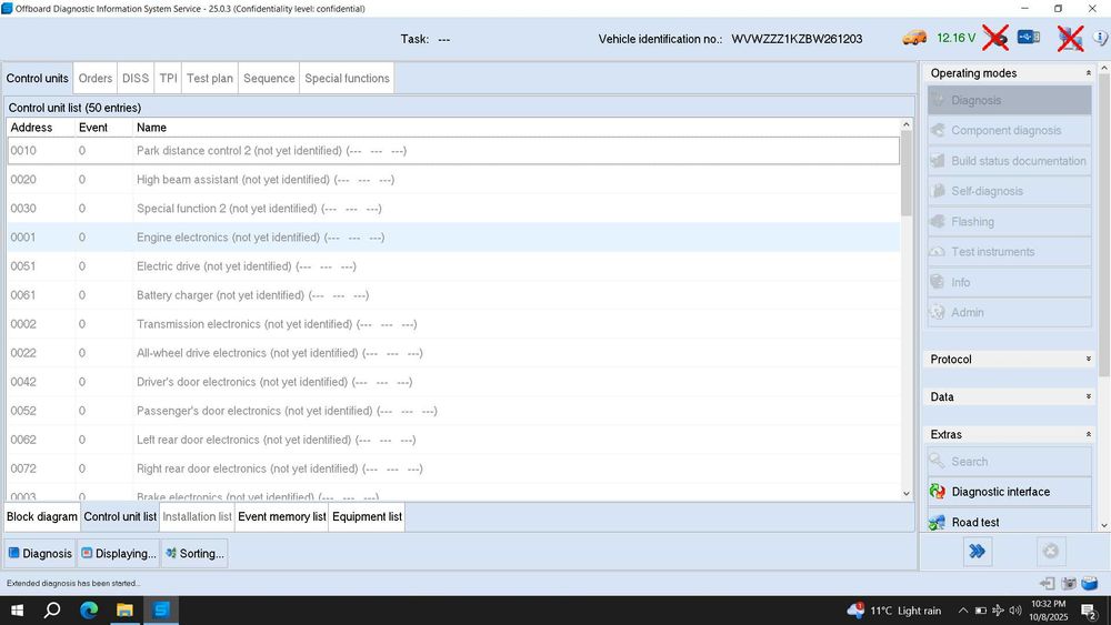 Tester/Diagnoza VNCI VAS6154A/Odis S25/E19+Leptop Lenovo L490 i5,8 gb