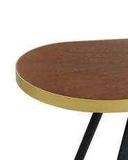Consolă accent 121cm, frasin închis, picioare aurii