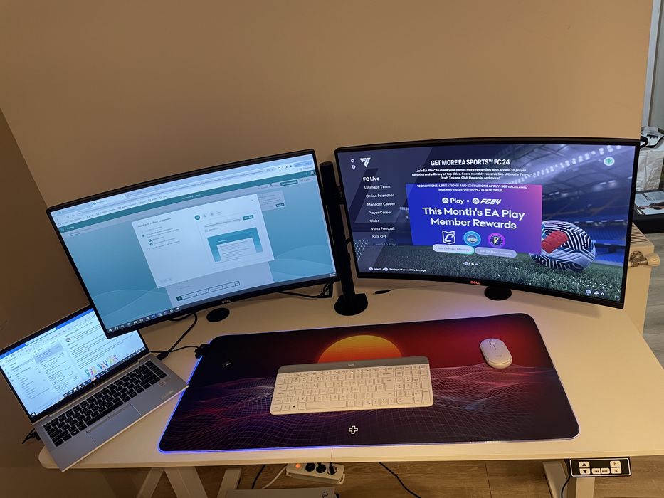 Setup Dual Monitor Dell 27” (QHD 165Hz + 144Hz) + Braț Dual | Ca Noi, Full Box