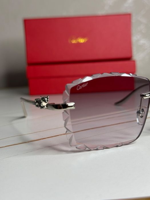 Ochelari Cartier Panthère Rimless Pink Diamond Cut