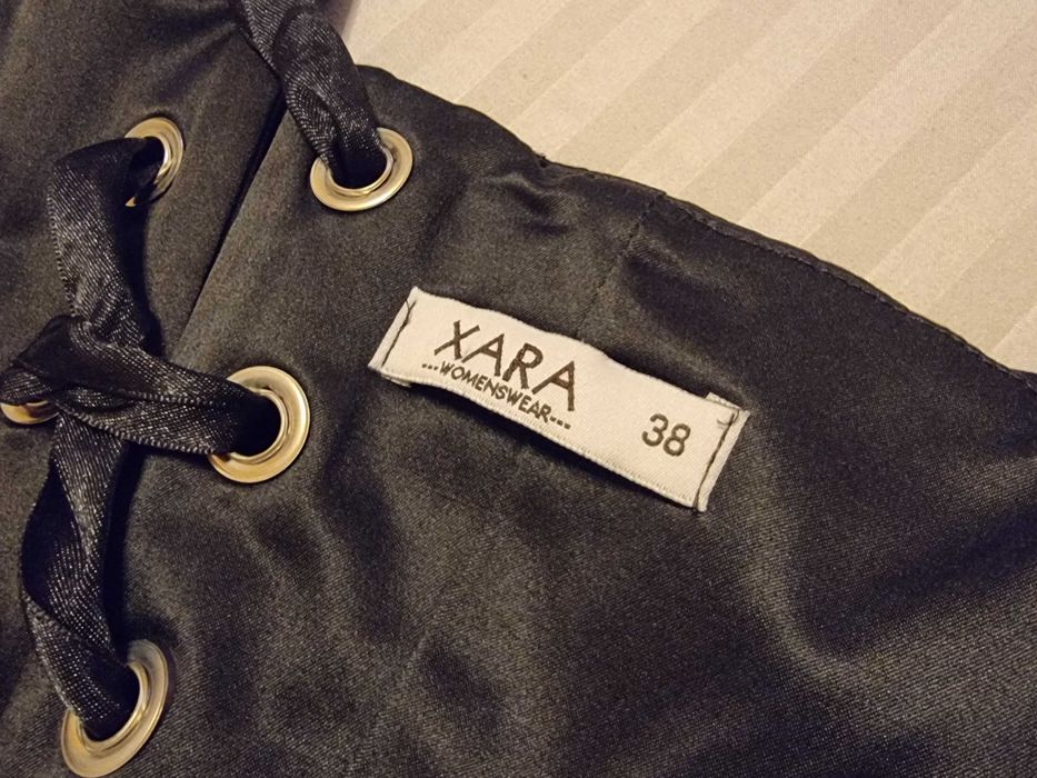 Rochie satin, sarafan negru, marimea 38