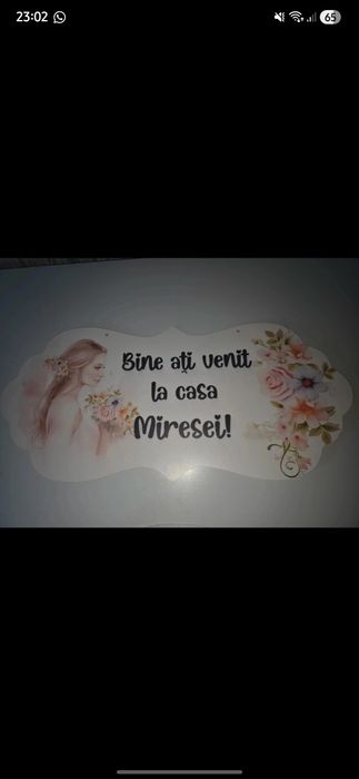 Pancardă bine ati venit la casa miresei