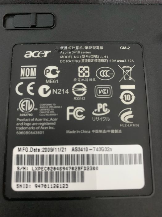 Laptop Acer Aspire 3410