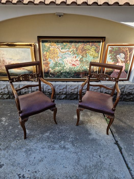 Чифт страхотни антикварни столове кресла в стил Луй 15