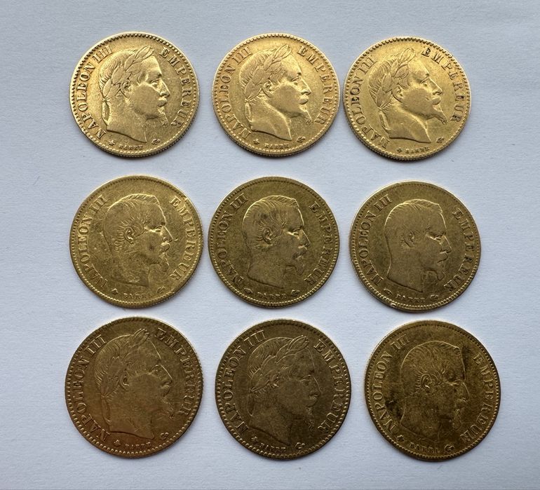 Златна Монета Франция 10 Франка Наполеон III