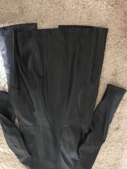 Palton/haina piele naturala negru