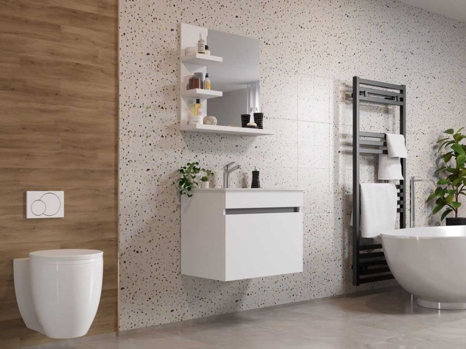 Set Masca Baie Suspendata + Chiuveta 650 + Oglinda 650 Albio