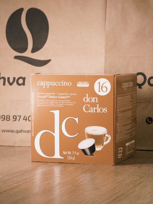 Кофе в капсулах "Don Carlos" для Dolce Gusto. Kofe kapsulali D/G uchun