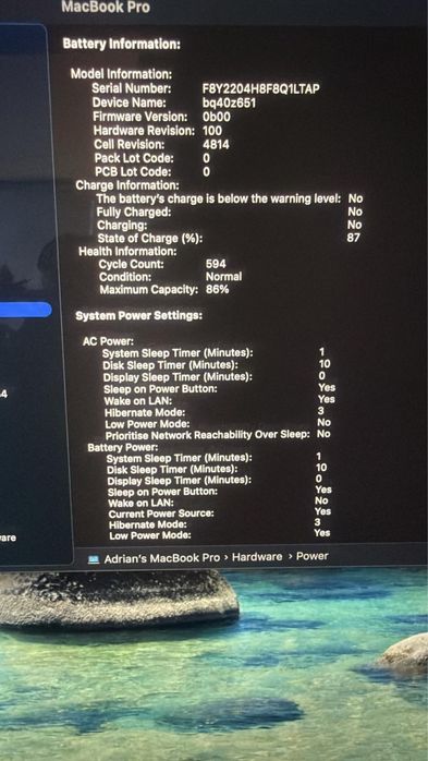 MacBook M1 pro 16gb ram 1 T ssd