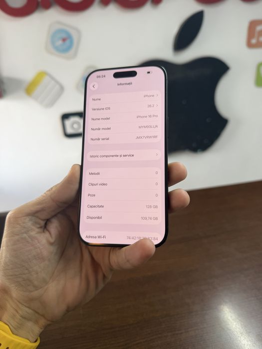 Vand Iphone 16 Pro 128Gb E-Sim Black