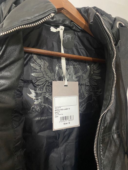 Vestă lungă matlasată din piele naturală