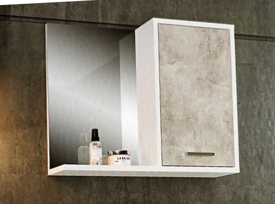 Огледален шкаф, Огледала с шкаф за баня, бял бетон