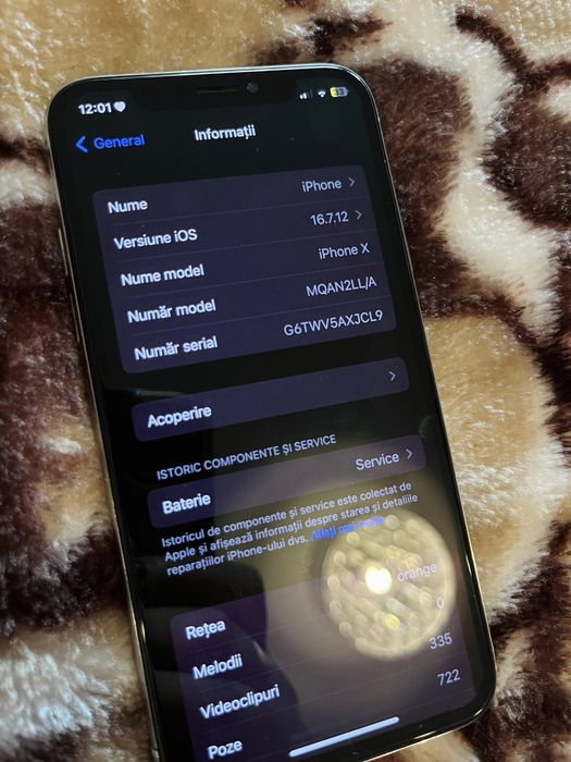 Vând Iphone X, 256 gb, Alb