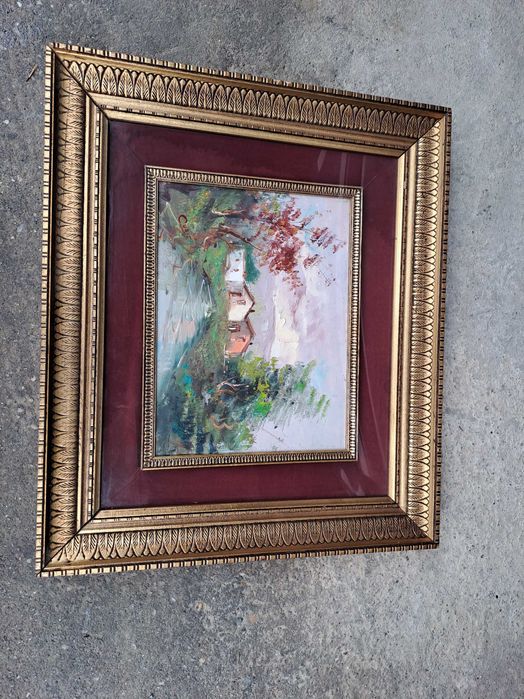 tablou pictura pe panza 68/58 cm semnat