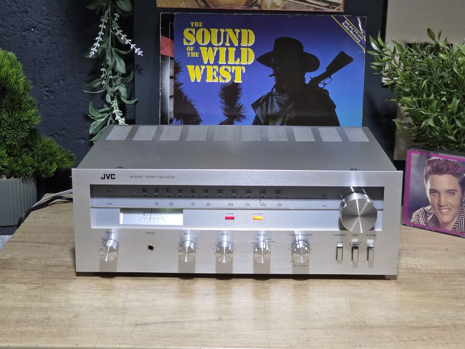 Receiver JVC jr-61m, stereo amplituner argintiu vintage hifi , radio cu amplificare