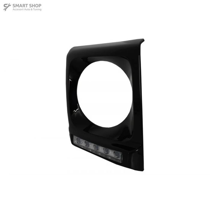 Carcasa Faruri cu Lumini de zi dedicate LED DRL compatibil cu Mercedes G-class W463 (1989-2012) G65 Design Negru cu Faruri Bi-Xenon