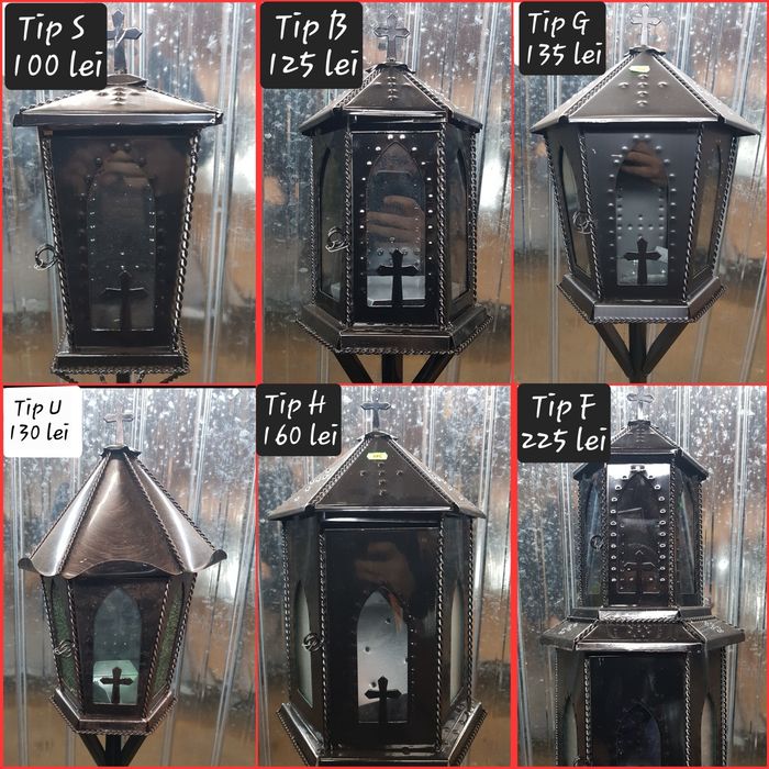 Felinare cimitir negre gri maro sau electrostatic vopsite