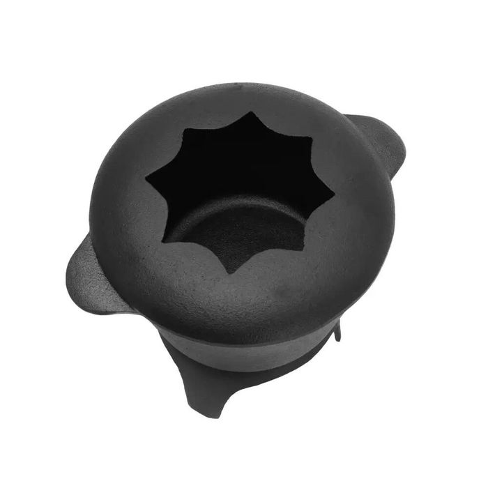 Set fondue, pentru branzeturi, ciocolata, cu 6 furculite, din fonta,