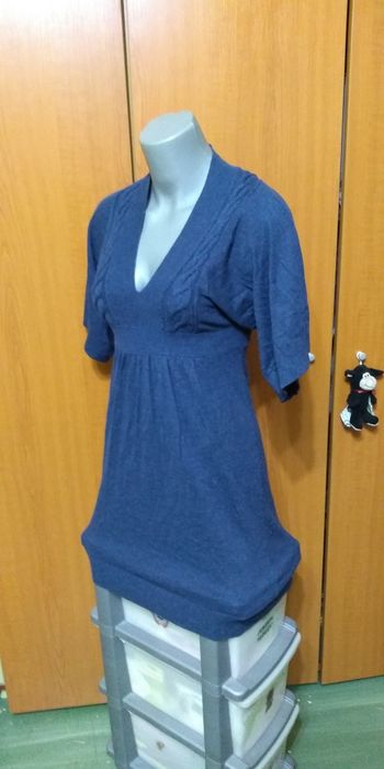 Rochie/ Tunica tricot Miss Selfridge UK , bleomarin cu anchior in V