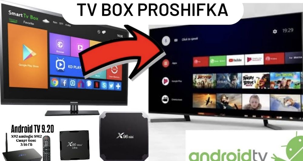 Смарт тв бокс Прошивка қилиб берамиз, тез ишлайдиган қилиб берамиз