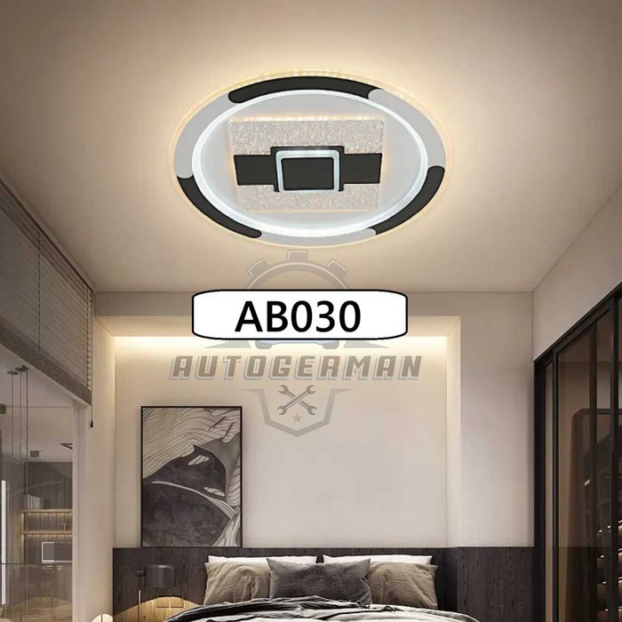 LED лампа за таван , Черно/бяла, дължина 48 cm, CCT, 3D дистанционно