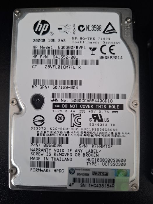 Hdd sas hp 300gb 10k 2 buc