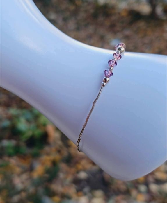 Veche bratara din argint de 925, cu bilute de argint, copii